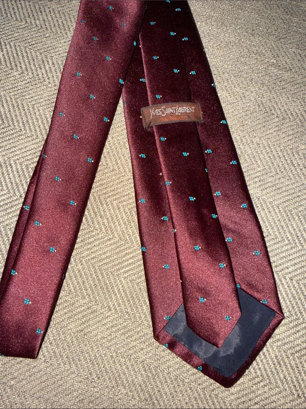 Yves Saint Laurent Vintage Burgundy Tie